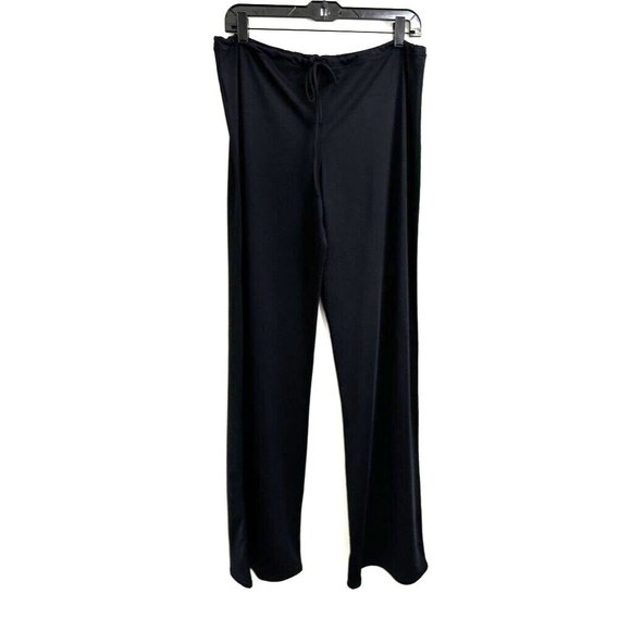 DKNY Swim Size L Wide Straight Leg Pull Waist Pants Y2K 90's Resort Vacation - Picture 1 of 9